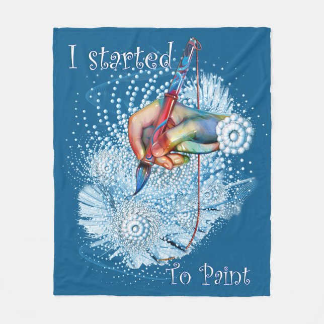 Blåvibration, Abstrakt Fleecefilt (Framsidan)