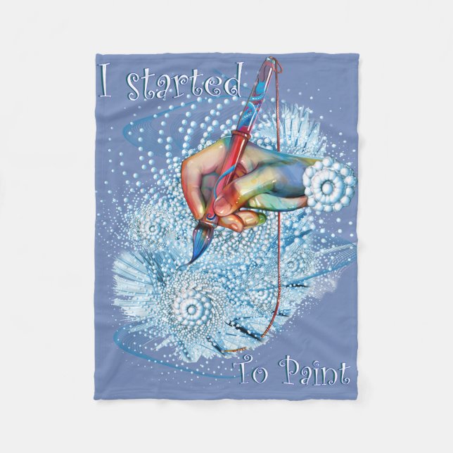 Blåvibration, Abstrakt Fleecefilt (Framsidan)