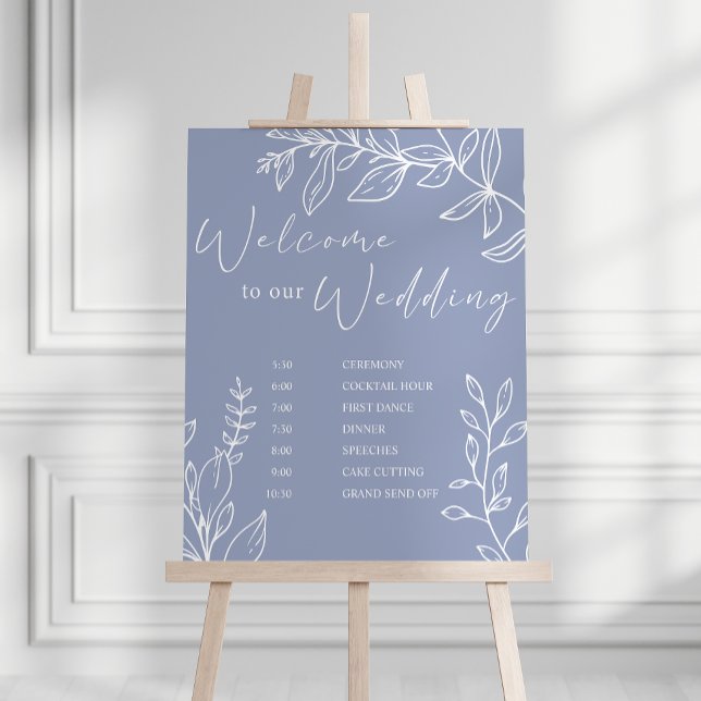 Blåvin Blommor Bröllopsschema Poster (Skapare uppladdad)