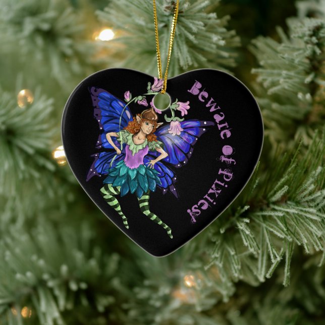 Blåvingad Pixie Ceramic Ornament (Träd)