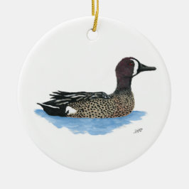 Blåvingad sköldpadda julgransprydnad keramik