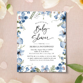 Blåviolett Blommigt, babyvisning för budgetblått b