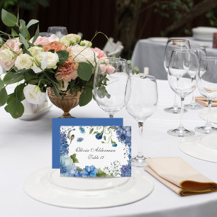 Blåviolett Blommigt Bröllop Placeringskort