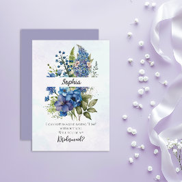Blåviolett Bridesmaid Frieri Inbjudningar