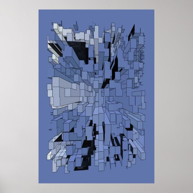 Blåviolett stad poster (Framsidan)