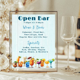 Blåvirke från Bröllop Open Pub Cocktailes List Blu Poster