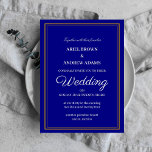 Blåvisitkort för Classy bröllop Inbjudningar<br><div class="desc">Klassisk inbjudan och elegant bröllop till traditionella människor. Anpassa fält till din inställning.</div>