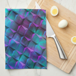 Blåvit 3D-nedfläckad med kvadratisk lilak för rosa Kökshandduk