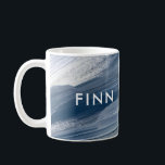 Blåvit abstrakt texturerad med modernt mönster kaffemugg<br><div class="desc">Blåvit abstrakt texturerad med modern handmålad personlig elegant trendig kopp mugg presentdesign.</div>