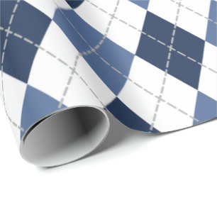 Blåvit argyle presentpapper