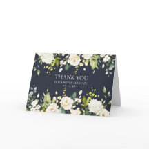 Blåvit Blommigt&foto Tack Bröllop