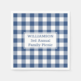 Blåvit buffel Kontrollera din namnfamilj Picnic Pappersservett