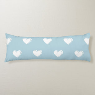 Blåvit Cute Simple Heart Mönster Kroppskudde