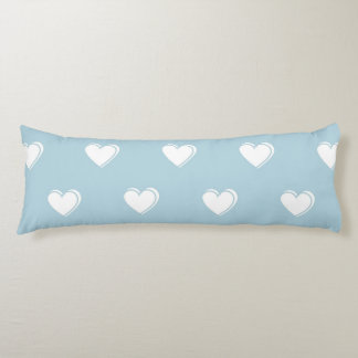 Blåvit Cute Simple Heart Mönster Kroppskudde