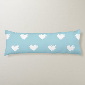 Blåvit Cute Simple Heart Mönster Kroppskudde