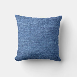Blåvit Denim Struktur-utseende Kudde