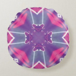 Blåvit Designad runda runt Kor i anpassningsbar Rund Kudde