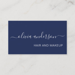Blåvit, enkel Hair Makeup Salon Visitkort