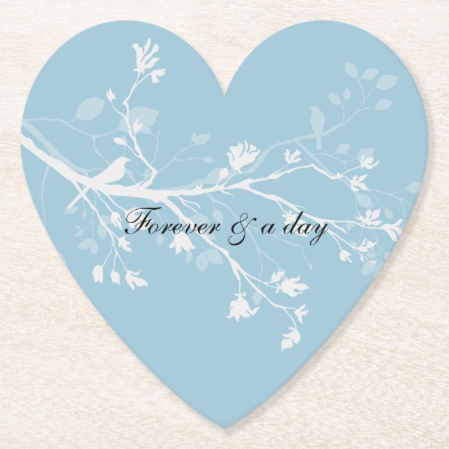 Blåvit Fågelgren Underlägg Papper (Framsida)