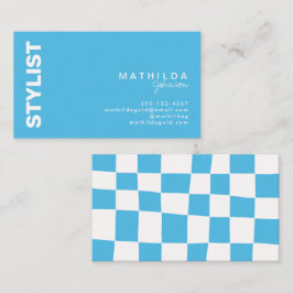 Blåvit  för Retro-Abstrakt-kontrollpanel Visitkort