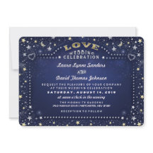 Blåvit Guld Måne Stars RECEPTION INFO på baksidan