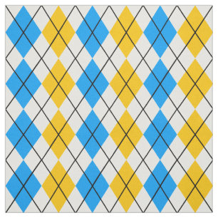 Blåvit gult, cirkelns diagonalutformning tyg