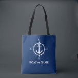 Blåvit havskräfta vid Namn Tygkasse<br><div class="desc">Snyggt marin väska med personligen namn,  båt namn eller annan önskad text. Har en designad nautiska ankarpunkt och kompass för anpassningsbar. Anpassa enkelt färg för att matcha din aktuella dekorfärg eller tema. Underbar för semester,  shopping och resor. Perfektens personlig-gåva till alla tillfälle.</div>