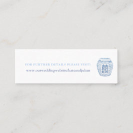 Blåvit kinesisk pottery Bröllop webbplats Infoga Mini Visitkort