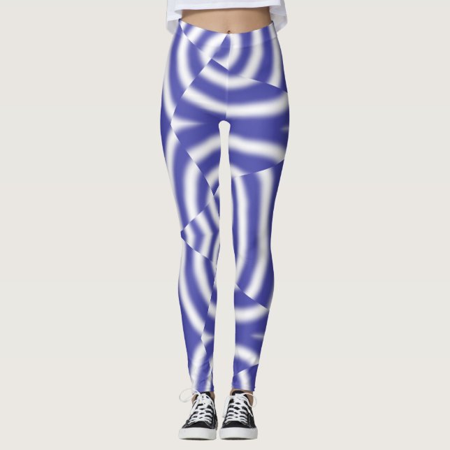 Blåvit klump "Ratti_Kreativ_Arts" Leggings (Framsida)