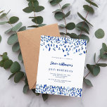 Blåvit konfektininbjudan till daglig flotta<br><div class="desc">En modern elegant och inbjudan. En vit bakgrund dekorerad med blå konfetti. Anpassa och lägg till namn och detaljer. Blå text. 1 lakan = 1 inbjudan tryckt kant till kant.</div>