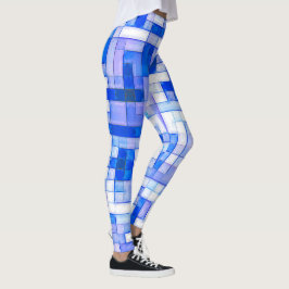 Blåvit kvadrat Geometric Mönster personalize Leggings