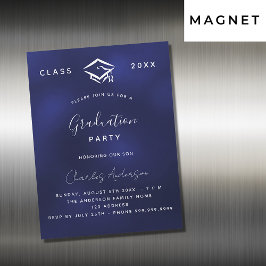 Blåvit lyx 2023 i studenten magnetisk inbjudningskort