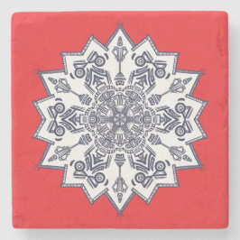 Blåvit mandela Sandstone Underlägg