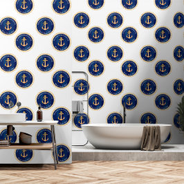 Blåvit med Gult Boat Anchor Monogram