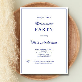 Blåvit, minimalt enkelt Modern Pension Party Inbjudningar