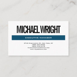 Blåvit modern enkel, enkel, minimalistisk, fetstil visitkort