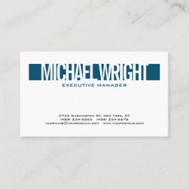 Blåvit modern enkel, enkel, minimalistisk, fetstil visitkort