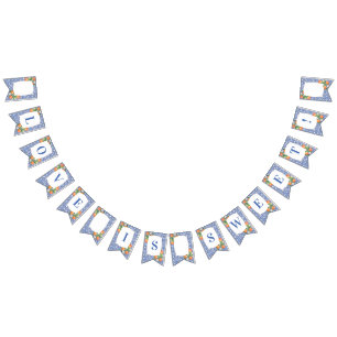 Blåvit Möhippa för citrusOrangar Vimplar