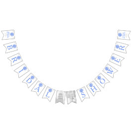 Blåvit möhippa fotobuntning av flaggor