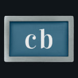 Blåvit monogram initialer elegant modern<br><div class="desc">En klassisk havsblå bakgrund och vit text. Anpassa och lägg till ditt monogram-initialer.</div>