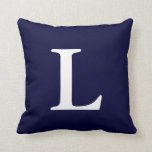 Blåvit monogrammed L Dekorativ kudde<br><div class="desc">Blåvit monogrammed L Dekorativ kudde</div>