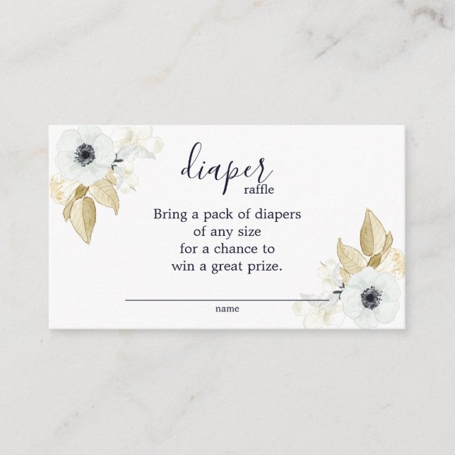 Blåvit och vit Blommigt Babykläder, bläddringsladd Tilläggskort (Framsida)