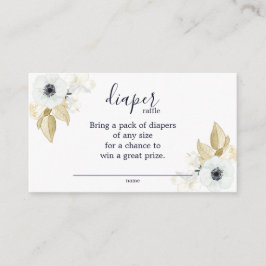 Blåvit och vit Blommigt Babykläder, bläddringsladd Tilläggskort