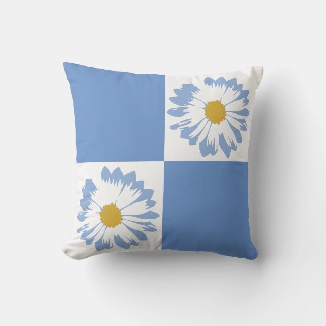 Blåvit och vit fyllning kudde (Framsida)