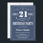 Blåvit och vit inbjudan på 21:a födelsedagen<br><div class="desc">Blått och vitt typografi vid 21:a födelsedagsdagen. Blå och vit bakgrund. Vuxen Birthday. Male Manar eller Women Birthday. Kids Boy eller Girl Dam Tonåring Teenage Bday Inbjudan. 13:e 15:e 16:e 18:e 20:e 30:e 40:e 60:e 70:e 80:e 90:e 100:e. Vilken ålder som helst. Om du vill göra ytterligare anpassningar klickar du...</div>