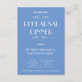 Blåvit och vit kallelse till middagsinbjudan inbjudningar