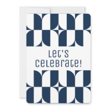 Blåvit och vit modern inbjudan till mitten av århu