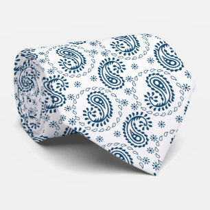 Blåvit paisley-halsen i mönster slips