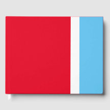 Blåvit Rand i Sporty Wide Himlar på ljusröd