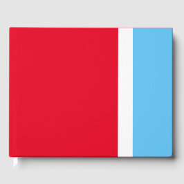 Blåvit Rand i Sporty Wide Himlar på ljusröd Gästböcker